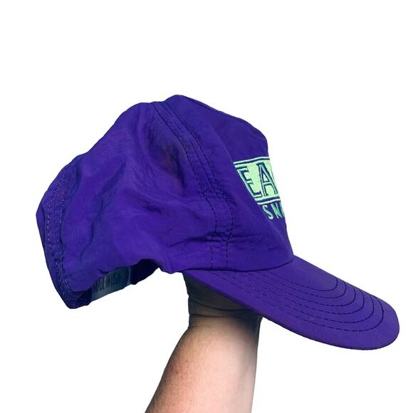 Made in the USA Vintage Eagle Snacks 90s Y2K Purple Lime Green Snapback Hat - Picture 5 of 5